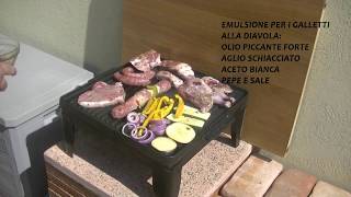 Grigliata mista di carne bovina suina e galletti alla diavola con verdure cipolla melanzane [upl. by Eissalc]