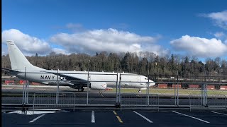 USNavy Boeing P8 Poseidon Takeoff From Boeing Field [upl. by Dalila]