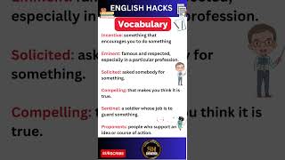 Daily use Important vocabulary that you must know it 04 studyhacks123 vocabulary english shorts [upl. by Rehpotsihc]