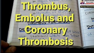 Thrombus Embolus and Coronary Thrombosis XI Biology Chapter 14 [upl. by Phillis]