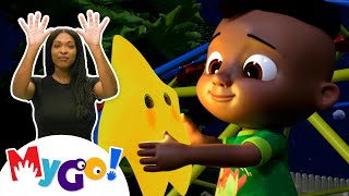 Twinkle Twinkle Little Star 🌠  CoComelon Nursery Rhymes  ASL  MyGo Sign Language For Kids [upl. by Eelram]