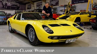 Black Forest Lamborghini Miura S Renaissance A Masterpiece in Motion  Tyrrells Classic Workshop [upl. by Vrablik]