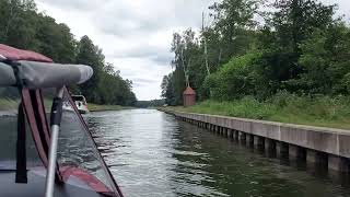 Kanał Jegliński Pontonem 450 cm 13 5 KM 2T [upl. by Consolata]