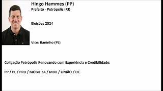 Eleições 2024  Jingle Hingo Hammes PP  Prefeito Petrópolis RJ [upl. by Natrav895]