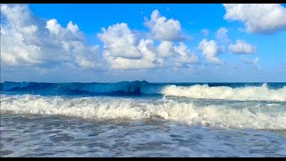 4K Raging Sea Waves on a Beautiful Sunny Beach  Calming Ocean Sounds for Relaxation [upl. by Aurlie]