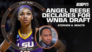 Stephen A reacts to Angel Reese declaring for the 2024 WNBA Draft  First Take [upl. by Bledsoe]