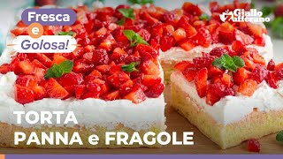 TORTA PANNA e FRAGOLE fresca golosa e colorata DA PROVARE 🍓🍓🍓 [upl. by Theda9]