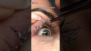 How to apply FALSE LASHES for beginners   bampq lashes [upl. by Zaneta]