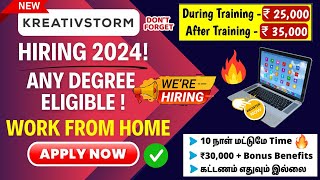 Kreativstorm Hiring 2024 🤯 Any Degree Eligible  Work From Home Jobs 2024  SVA [upl. by Vizza]