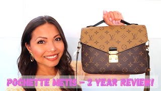 Louis Vuitton Pochette Metis Reverse Monogram Canvas 2 year review  Wear and Tear  WIMB 😍💕❤️ [upl. by Laehcimaj73]