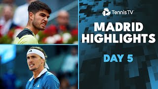 Alcaraz Rublev In Action Zverev vs Shapovalov  Madrid 2024 Highlights Day 5 [upl. by Kondon679]