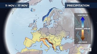 Monthly precipitation forecast for Europe 31102024 [upl. by Xet]