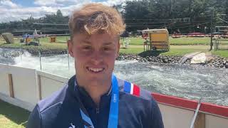 France’s Anatole Delassus wins world men’s kayak U23 title in Liptovský Mikuláš [upl. by Adnesor]