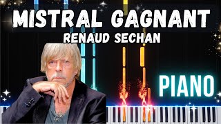 🎵 Renaud Sechan  Mistral Gagnant  Piano Tutorial Synthesia [upl. by Kalam]