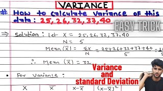 How to calculate Variance  How to calculate standard deviation Variance and standard deviation [upl. by Sloane]