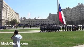 Izamiento Gran Bandera Nacional y sobrevuelo Halcones FACh [upl. by Bard]