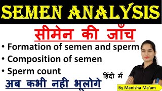 Semen Analysis Part1  Semen test  Sperm count  Semen analysis lecture in hindi [upl. by Slin]