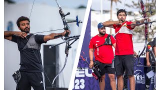 Egypt v Algeria – recurve men team gold  Nabeul 2023 African Championships [upl. by Hjerpe694]