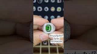 Natural Chrome Diopside 218cts Untreated Russia  Ket  ID CARD LAB  Ring Silver Microsetting 18 [upl. by Imeon]