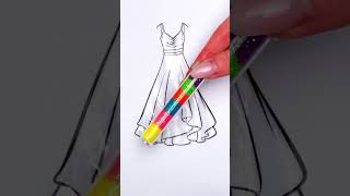 Rainbow princess dress🌈 amazing glitter art glitterart glitter kidswoldsa Handmade diy kids [upl. by Yelyac]