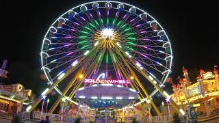 Kirmes Fahrgeschäft Riesenrad Golden Wheel Volksfest Ingolstadt 2019 Offride Night [upl. by Adriano584]