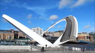 Tilting Opening Newcastle Gateshead Millennium Bridge  Elapsed time [upl. by Oicam520]