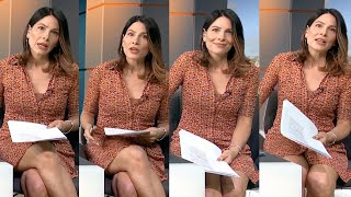 Lucrezia Millarini LegsThighs in Short Orange Dress  ITV London News 2352024 [upl. by Saffren]