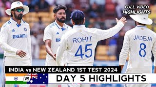 India vs New Zealand 1st Test Day 2 Full Match Highlights  IND vs NZ 1st Test 2024 Day 2 Highlights [upl. by Llorrad92]