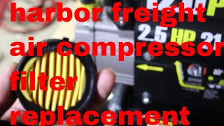 Harbor freight 21 gallon air compressor air filter swap  mini review [upl. by Fougere649]