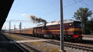 Kolomna CoCo diesel TEP70 0204 at Riga [upl. by Yedorb594]