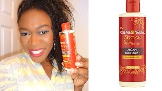 Creme of Nature Argan Oil Buttermilk LeaveIn Hair Milk Review [upl. by Napra187]