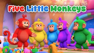 Five Little Monkeys Jumping on The Bed  Kids Songs amp Nursery Rhymes by Abas 🐵🐒✨ [upl. by Nuarb]