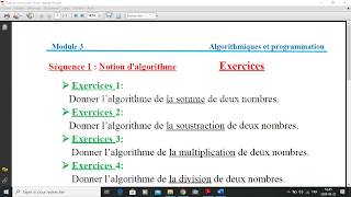 Exercice 1et 5notion d algorithme [upl. by Merell]