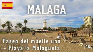 Malaga 🇪🇸 Paseo del muelle uno  Playa la Malagueta Costa del Sol Andalucia [upl. by Benedict142]