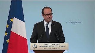 Hollande annonce une prime dembauche de 2000 euros pour les PME jusquà 13 Smic [upl. by Kwarteng]