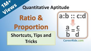 Ratio and Proportion  Shortcuts amp Tricks for Placement Tests Job Interviews amp Exams [upl. by Vezza]