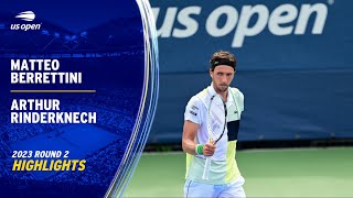 Matteo Berrettini vs Arthur Rinderknech Highlights  2023 US Open Round 2 [upl. by Jeannette959]