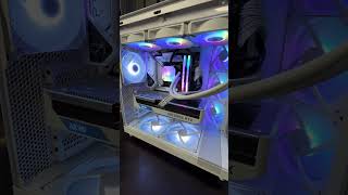 White Gaming Pc with RGB Fans mifcom 4070super nzxt pc computer gamer gaming whitepc tech [upl. by Nnalorac672]