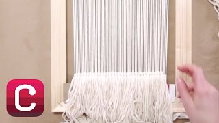 Weaving for Beginners Part 3 Start Weaving and Add Fringe with Annabel Wrigley  Creativebug [upl. by Oenire]