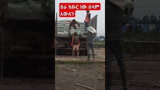 ስራ ክቡር ነው ሌብነት ነውር ነው።shortvideo we have to respect each kind of work [upl. by Thurlough]