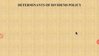 Determinants of Dividend Policy [upl. by Simonette]