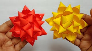 How to make gift wrapping bows with color papereasy bowpaper craftbow craft ideas [upl. by Weslee]