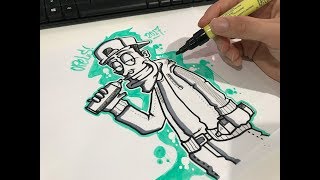 How to draw a Graffiti Character [upl. by Aramat]