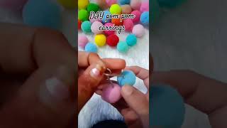 DIY pom pom earrings😱mitalicraftergirl youtubepartner shorts pompom earrings [upl. by Tneicniv753]