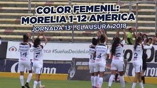 Color Femenil Morelia 112 América  Jornada 13  Clausura 2018 [upl. by Macswan]