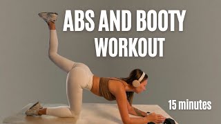 15 MIN ABS AND BOOTY WORKOUT BEGINNER FRIENDLY  RESISTANCE BAND OPTION  Veektori [upl. by Sherborne480]