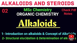 Alkaloids  Structural elucidation amp determination mscchemistrynotesnotes itschemistrytime [upl. by Eleonora]