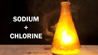 Making table salt using sodium metal and chlorine gas [upl. by Amary]