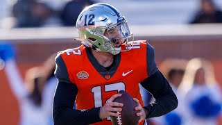 Carson Strong Senior Bowl Highlights and Scouting Video [upl. by Ahsenod]