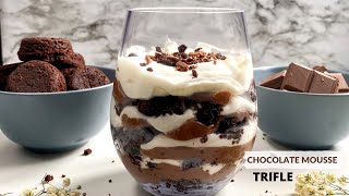 Chocolate Mousse Dessert  Brownie Trifle Recipe  3 Ingredient Chocolate Dessert  shorts [upl. by Binah]